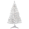 Lixhey 4FT Classic Silver Tinsel Christmas Tree Easy Assemble with Stable Stand, for Holiday Home Setup