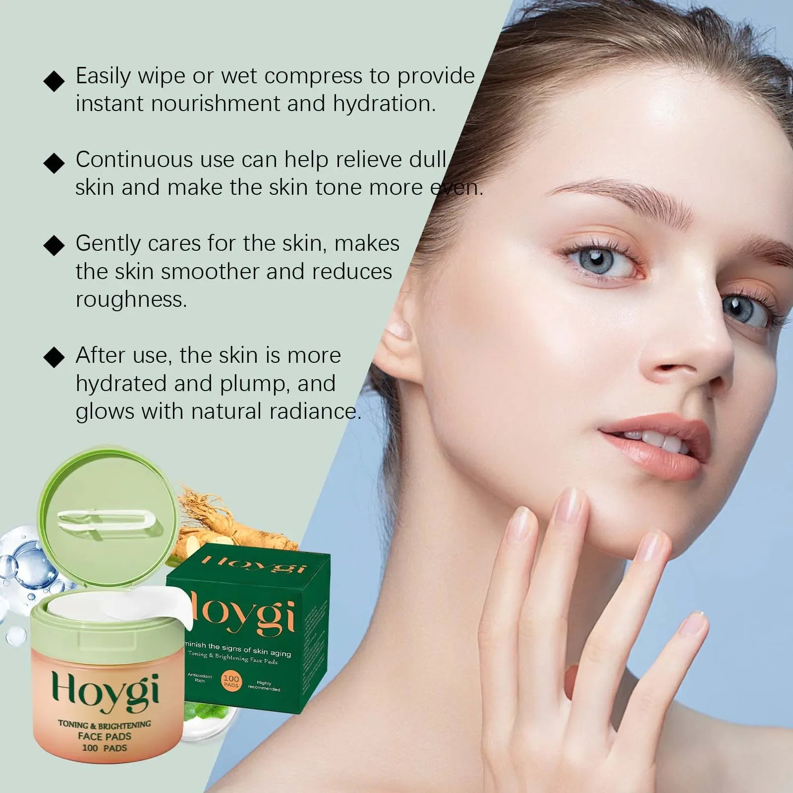 Moisturizing Centella Asiatica Cotton Pads Nourishing Lighten Fine Lines Anti Acne Smooth Even Skin Tone Repair Damaged Skin Car