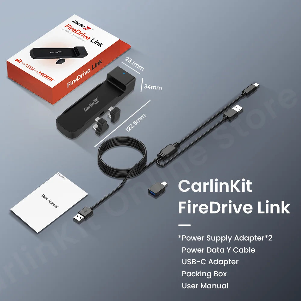 CarlinKit Firedrive Link Wired Carplay to HDMI for Fire Tv Stick Fire Tv Stick Lite HD 4K 4K Max Youtube Netflix Prime Video - You Offer