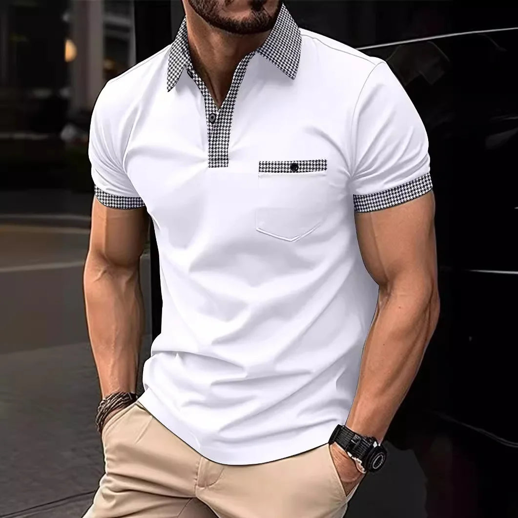 Cross-border summer fast-selling Amazon men's short-sleeved POLO shirts button-down color men's sports POLO shirts