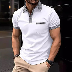 Cross-border summer fast-selling Amazon men's short-sleeved POLO shirts button-down color men's sports POLO shirts