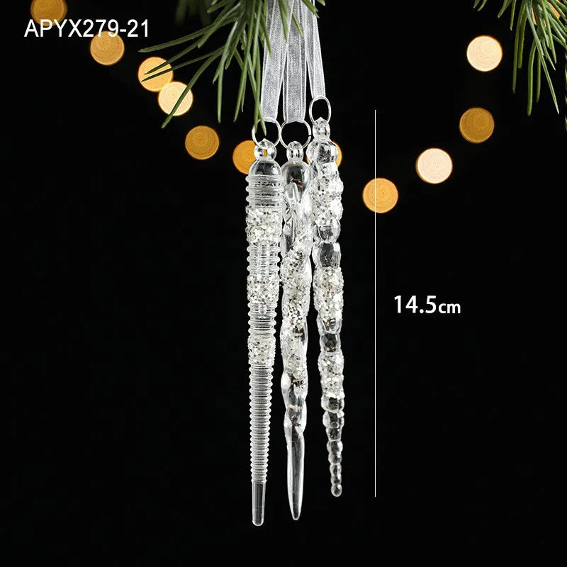 Christmas Ice Crystal Pendants, Christmas Tree Decorations, Transparent Acrylic Angels, Luxury Decorations, Scene Setting Props