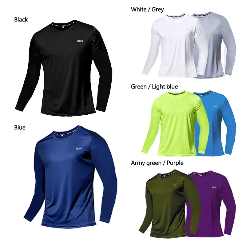 Summer Ice Silk Long Sleeve T-Shirt Men 2025-26 New Quick Dry Breathable Air Conditioning Outdoor Sun Protection Running Outer Wear