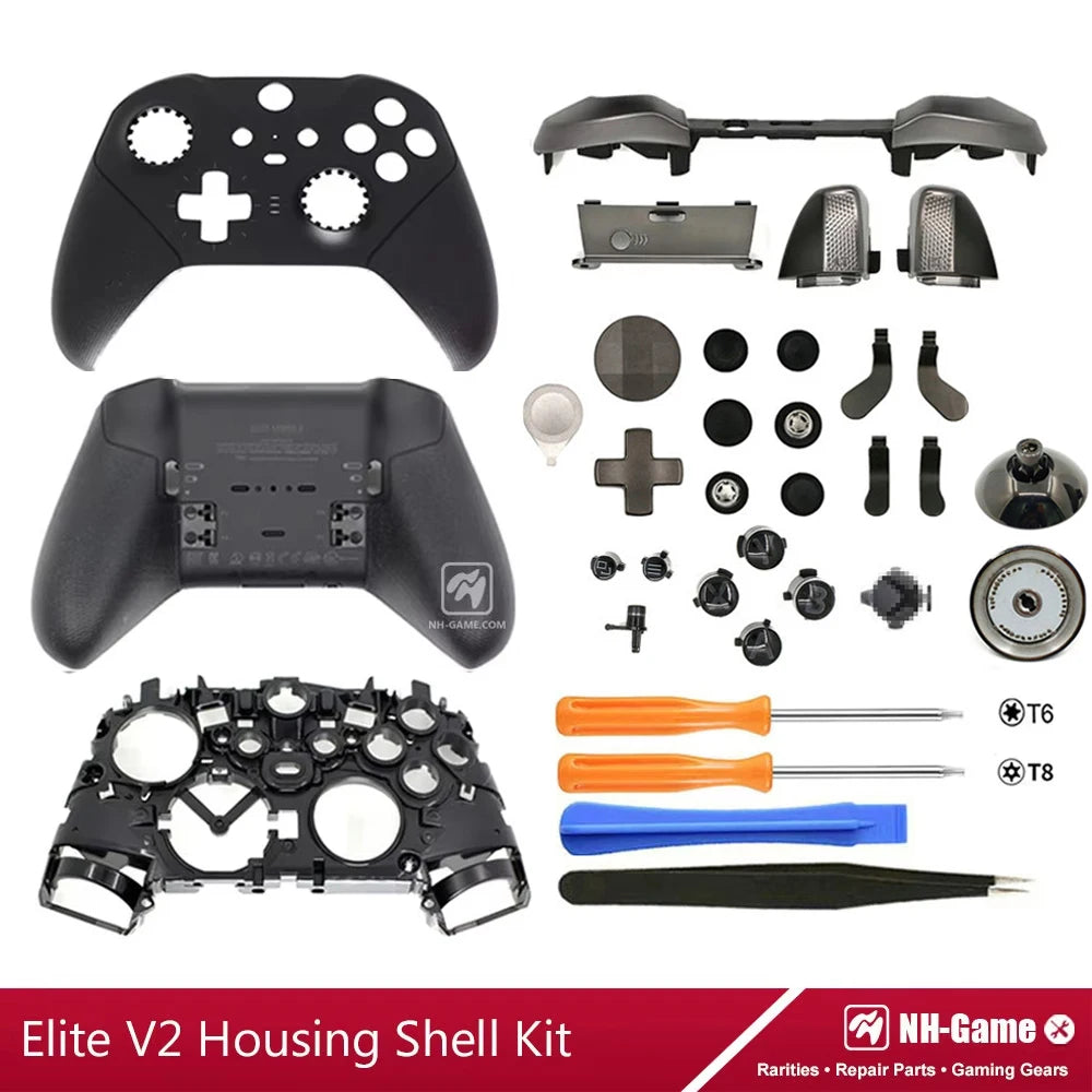 Replacement Housing Shell Kit For Xbox Elite Series 2 Controller Front Case Back Cover LB RB Bumper Button Grips Carry Bag