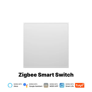 MOES ZigBee Smart Light Switch 2in1 Neutral Wire Required,Tuya APP Control,Compatible with Alexa Google Home,Star Feather Design