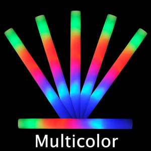 1-50PCS LED Glow Sticks Bulk Colorful RGB Glow Foam Stick light Stick Cheer Tube Dark Light for Concerts Birthday Wedding Party