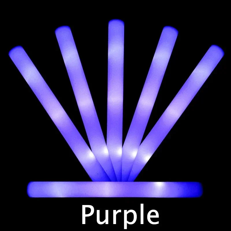 1-50PCS LED Glow Sticks Bulk Colorful RGB Glow Foam Stick light Stick Cheer Tube Dark Light for Concerts Birthday Wedding Party