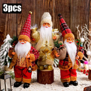 1~4PCS 2025 Christmas Decoration for Home Santa Claus Doll 30cm Navidad Party Decor Xmas Ornaments New Year Gift