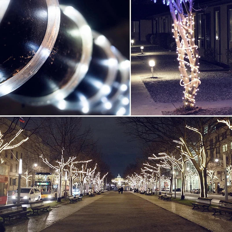 Solar LED Light Path Deck Outdoor Garden Solar String Lights Solar Rope Lights Outdoor Lighting Strips Wedding Christmas Decor
