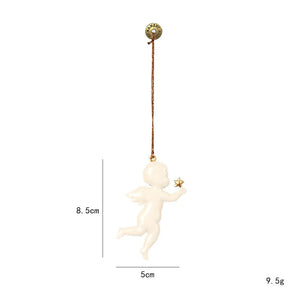 Nordic Christmas Hanging Decoration Cartoon Soldiers Angel DIY Drop Ornaments Double-sides Iron Art Xmas Tree Ornament