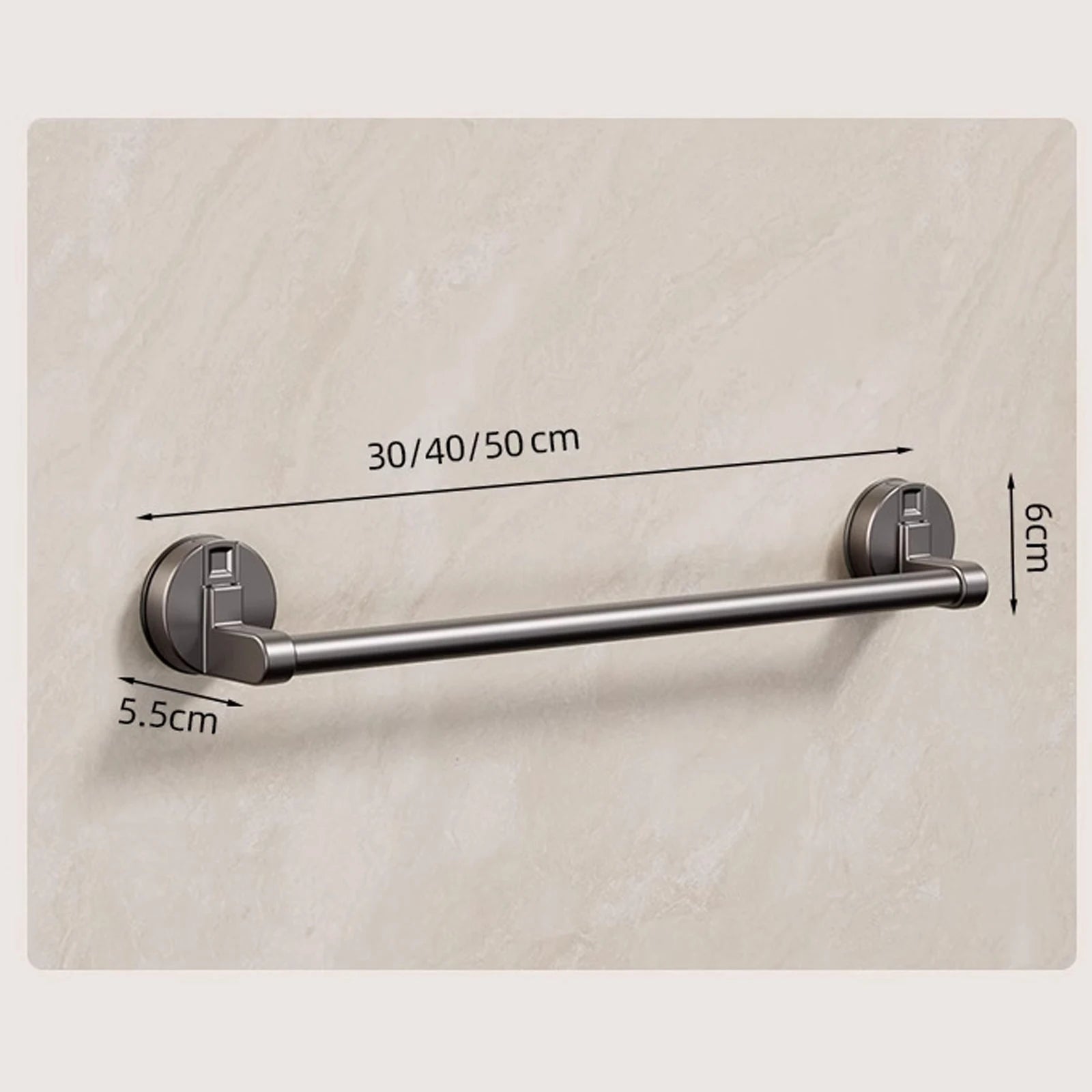 Suction Cup Bathroom Hand Towel Rack Towel Holder Wall Mount No Drill Mount 30/40/50cm Towel Bar Double Bar 2 Tier Apartment