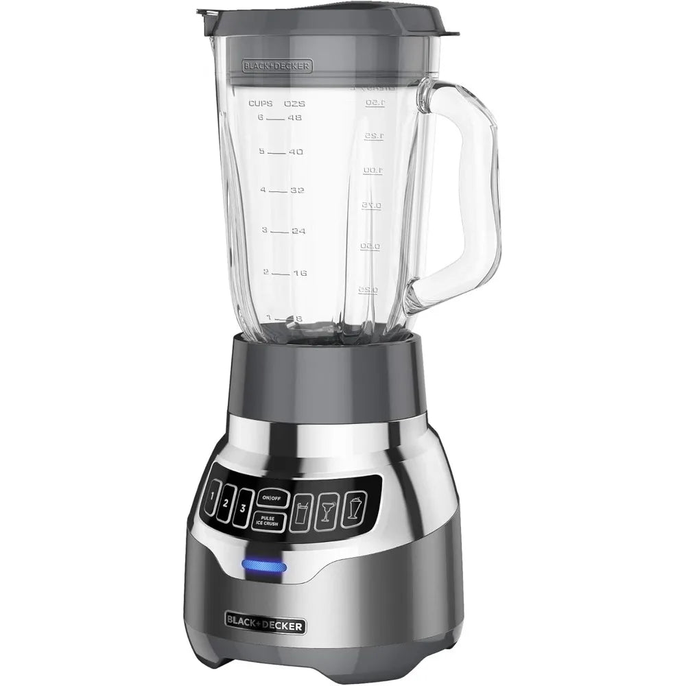 NEW-BLACK+DECKER PowerCrush Digital Blender With Quiet Technology, Stainless Steel, BL1300DG-P