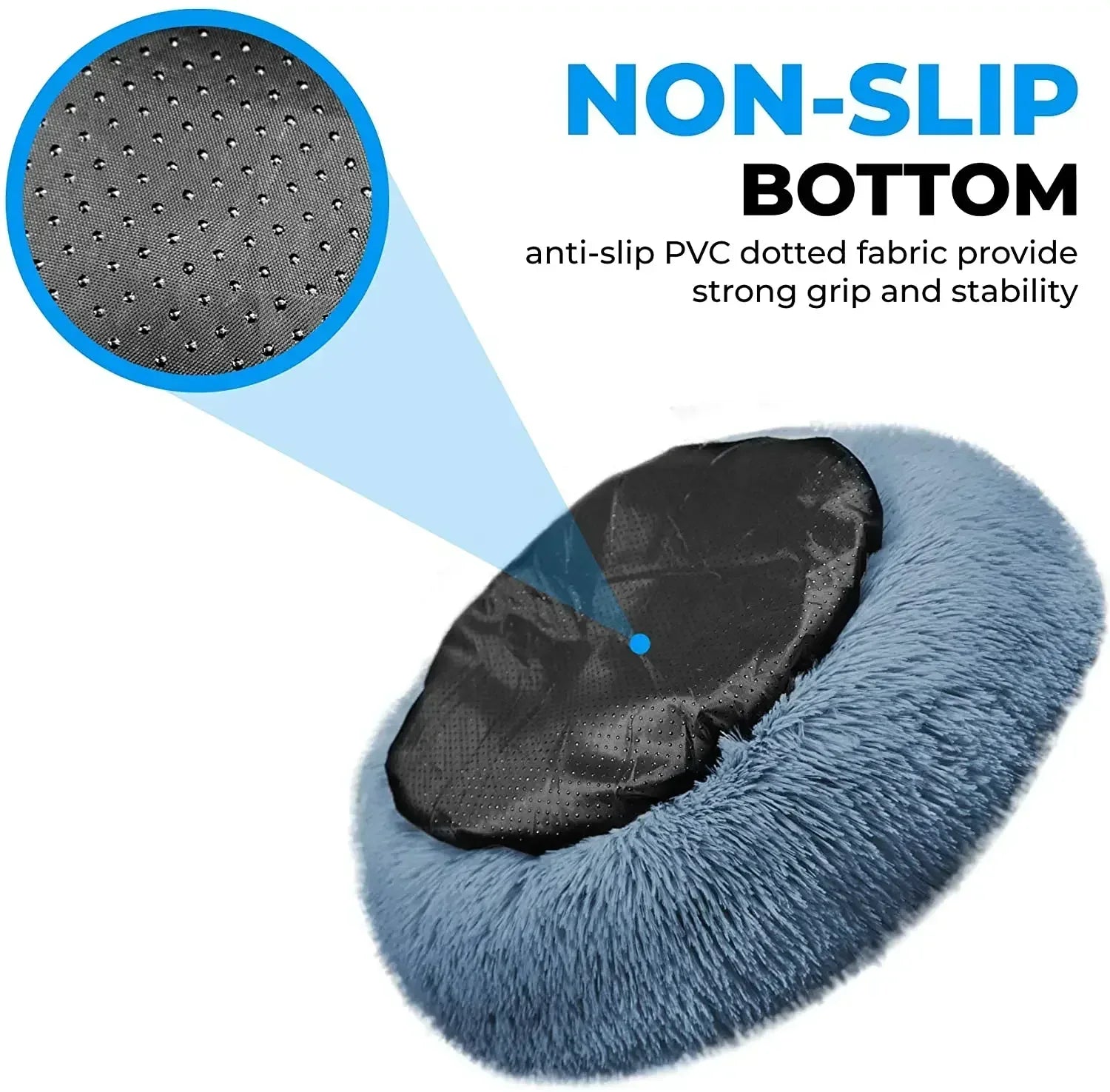 Round Plush Pet Bed - Self Warming Kennel, Machine Washable Mat with Non-Slip Bottom, Soft Cushion House Bed for Cats Dogs