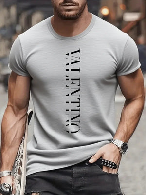 Men's summer round-neck printed short-sleeved t-shirt from luxury brand - streetwear for summer, original men's top