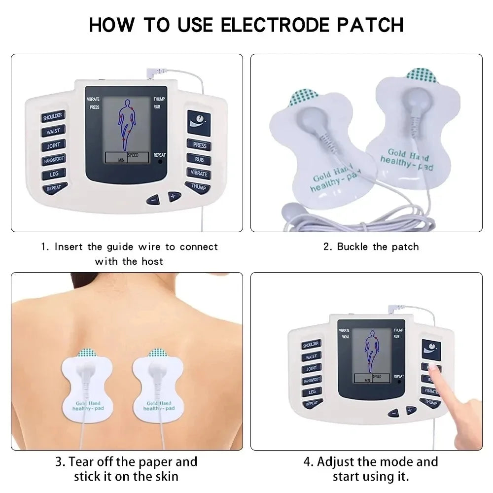Electronic Pulse Massager Acupuncture EMS Tens Muscle Stimulator Microcurrent Low Frequency Slimming Massage Machine Health Care