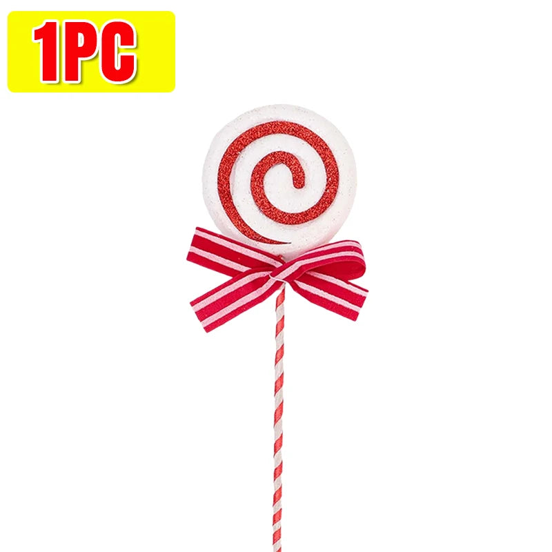 20/1x Christmas Candy Cane Ornaments Plastic Glitter Xmas Tree Hanging Pendants Twisted Crutch Candy Canes New Year Party Favors