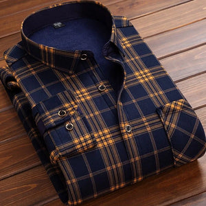 Autumn and Winter New Fashionable Plush Thick Warm Checkered Shirt for Men's Casual Loose Sports Large Size High Quality Shirt