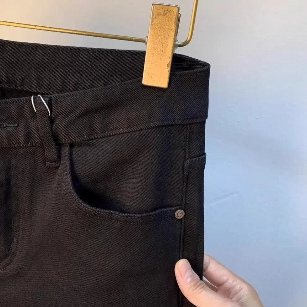 Spring Autumn Men's Elastic Slim Fit Casual Jeans Trendy Loose High End Brand Fashionable Long Trousers Popular Style - You Offer