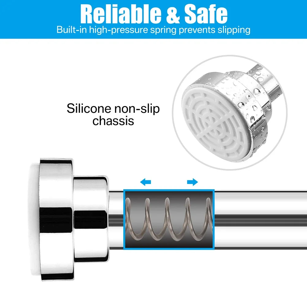 50-260CM Adjustable Curtain Rod No Drilling Telescopic Shower Curtain Pole for Balcony Bathroom Wardrobe Rod Clothes Drying Rack