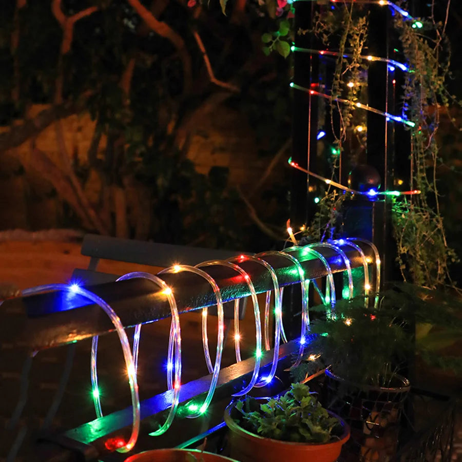 10M 20M 30M LED Tube Rope String Light Outdoor Waterproof 8 Modes Christmas Garland Fairy Lights for Garden Yard Path Tree Decor