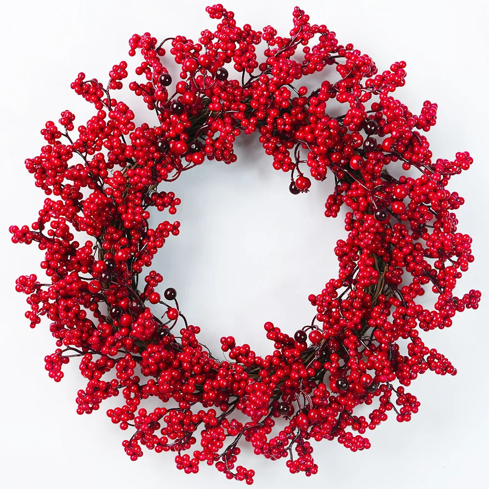 SRETNO Christmas Wreath Artificial Plants Red Fruit Flower Wreath Home Decorations Ornaments Christmas Supplies 2025 New Garland
