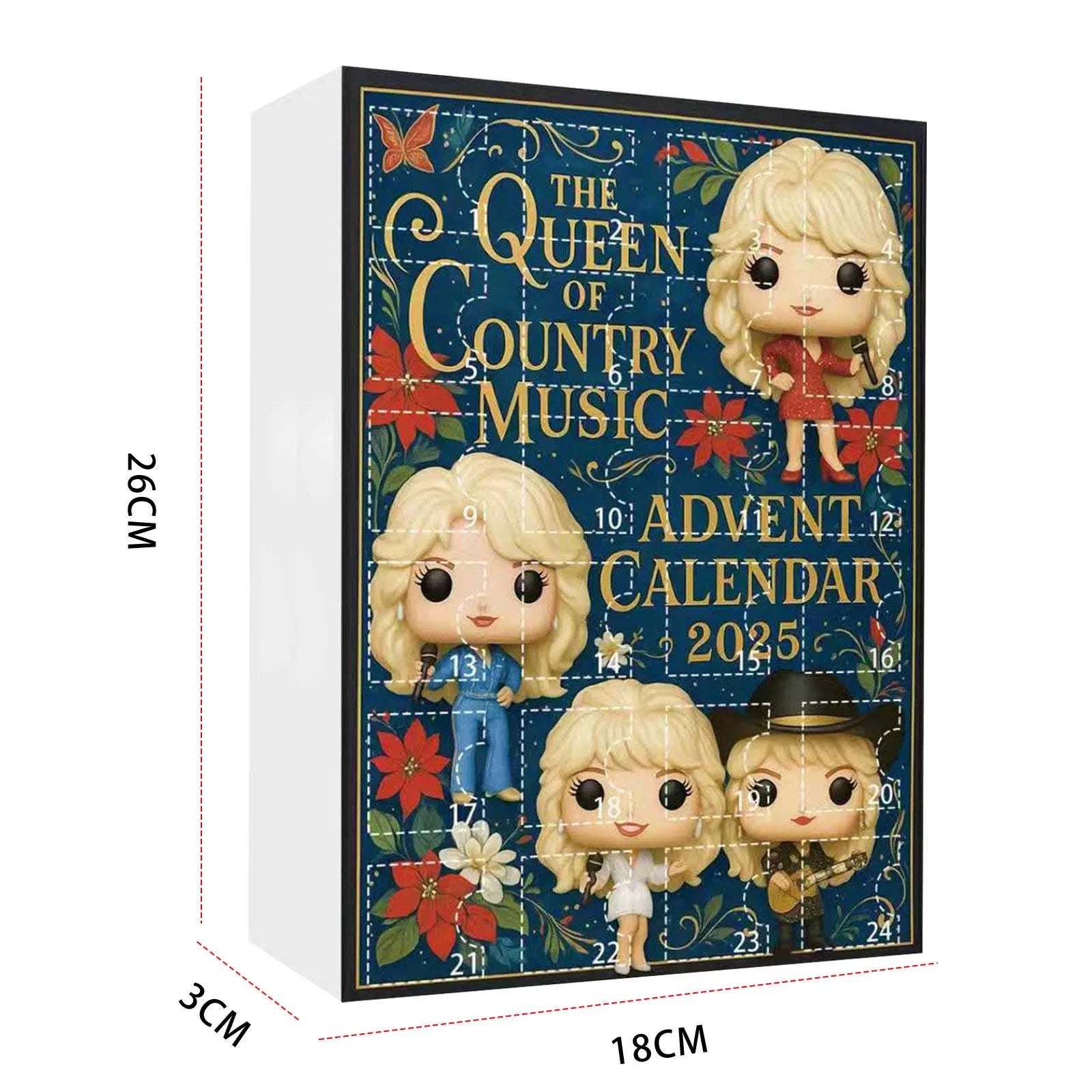 Mini Dolly Advent Calendar Queen of Music Cute Parton Ornaments Countdown Calendar Backpack Pendents Christmas Decorations 2025