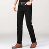 Men's Jeans Pure White Fashion Elastic Slim Youth Slimming Straight Leg Male Pants Business Casual Middle Age High End Trousers - You Offer