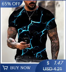 3D T-shirt men's new sports and leisure quick drying fashionable loose and comfortable clothing gym running shirt men