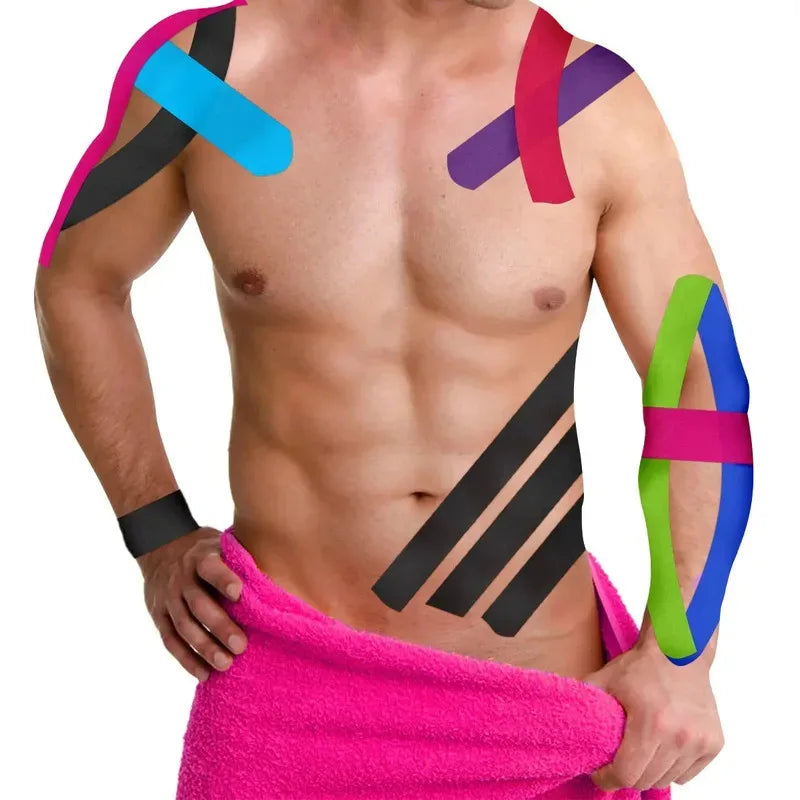 1/6pcs Breathable Cotton Kinesiology Tape Sports Elastic Roll Adhesive Muscle Bandage Knee Elbow Protector Injury Pain Care Tape