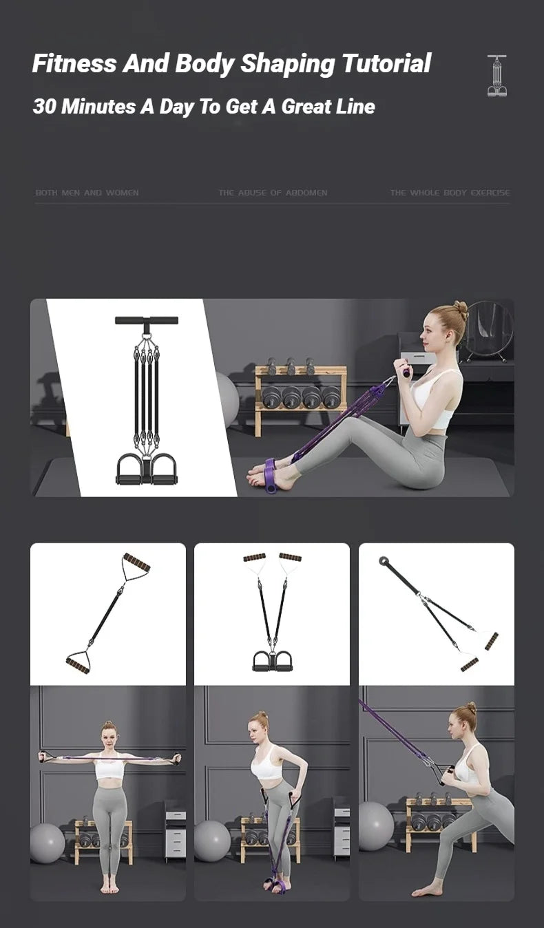 1pcPedal Tensioner for Home Fitness  Multifunctional Back Abdomen Ab Trainer for Men  Resistance Pull Exerciser