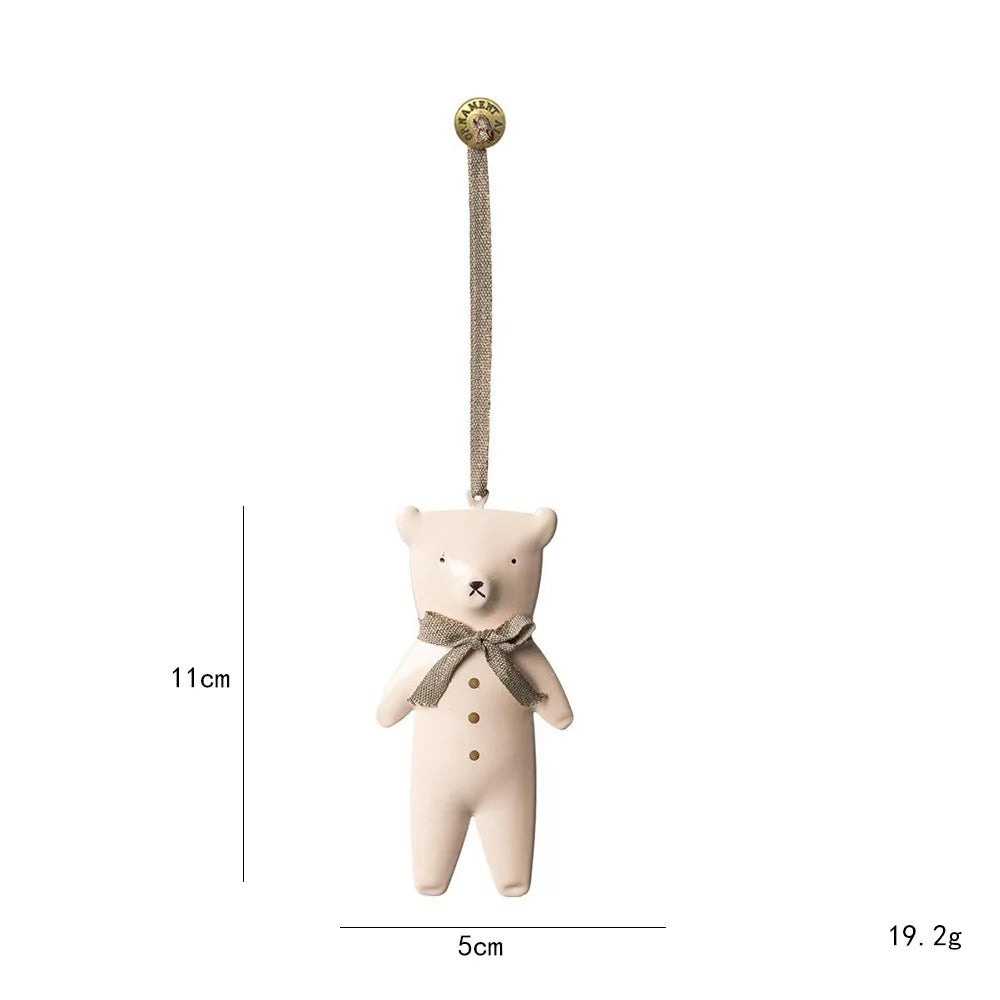 Nordic Christmas Hanging Decoration Cartoon Soldiers Angel DIY Drop Ornaments Double-sides Iron Art Xmas Tree Ornament