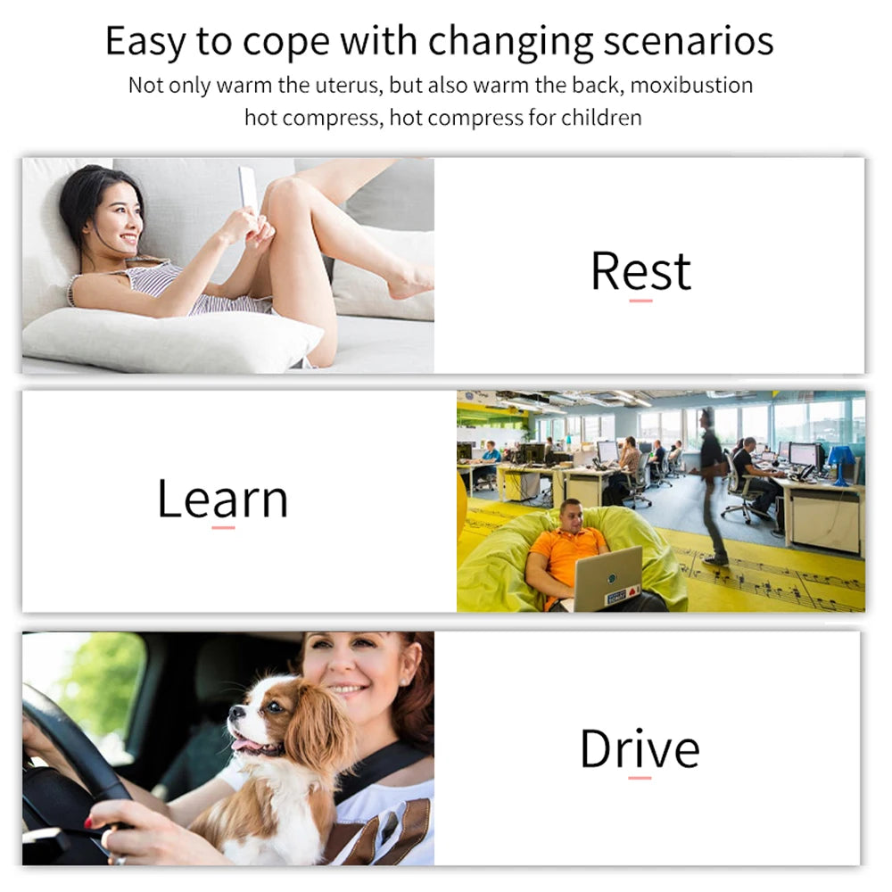 Electric Period Cramp Massager Vibrating Heating Belt for Menstrual Waist Stomach Abdominal Warm Palace Belt - You Offer