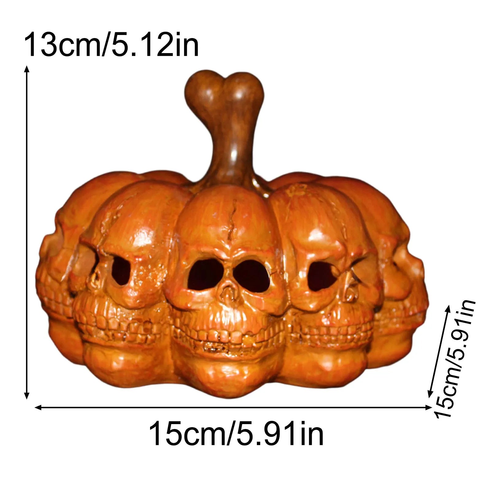 Halloween Multi-faceted Cranium Portable Cushaw Light Horror Desktop Cranium Decoration Halloween Party Tabletop Ornament