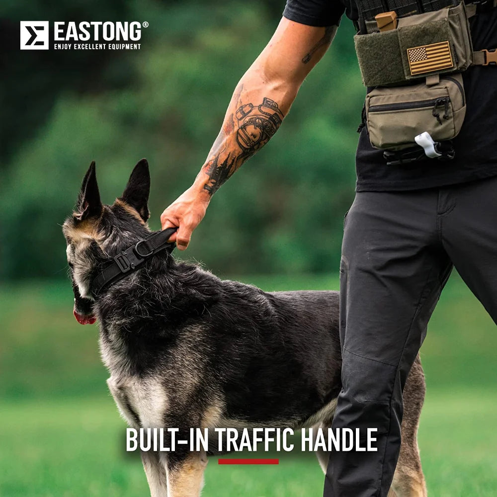 Military Tactical Dog Collar Nylon Adjustable Durable German Shepherd for Medium Large Outdoor Walking Training Pet Supplies
