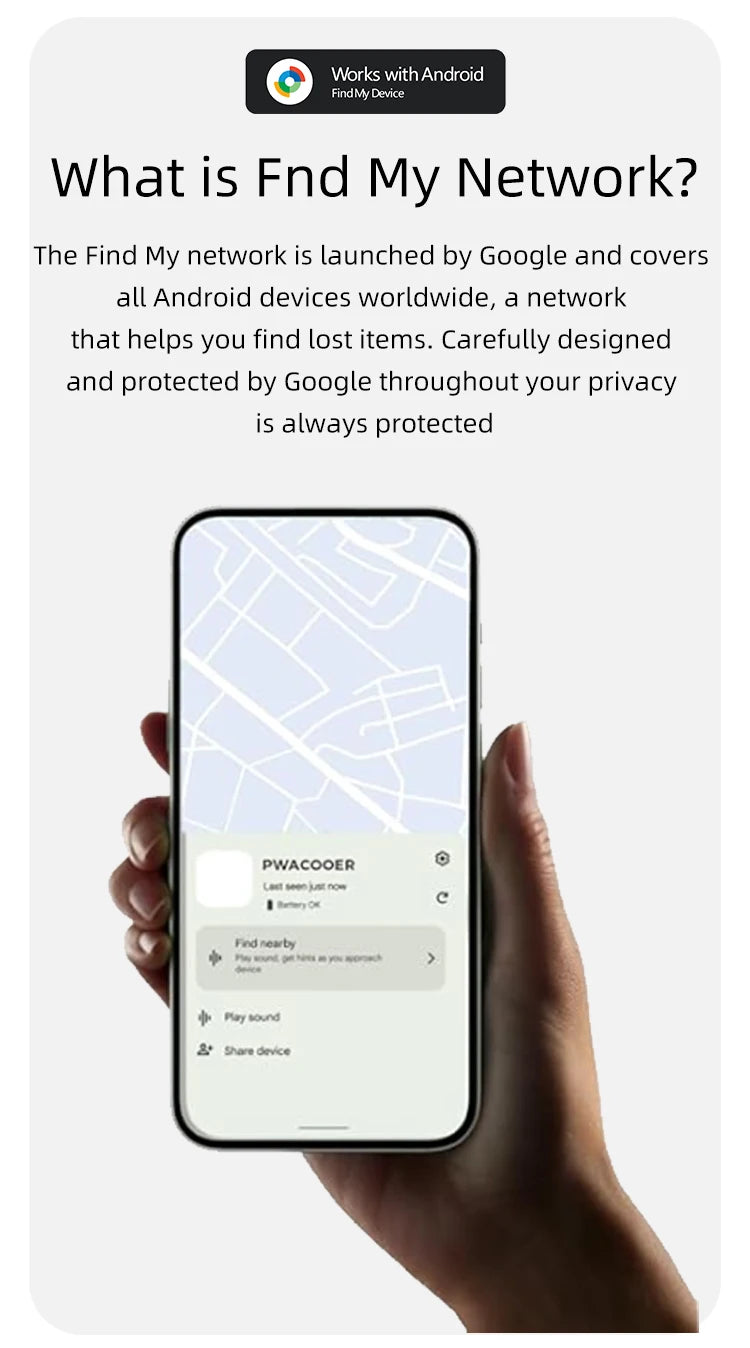 Android AirTag with Magnet Holder Compatible with Google Find My, Waterproof Shockproof Smart Tracker with Protective Cover
