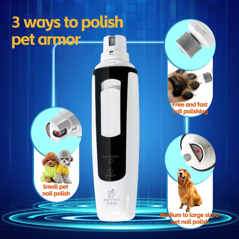 Fenice P66 USB Charging Electric Nail Grinder Rechargeable Quiet Pet Nail Clippers with Free Grinding Wheel for Dogs/Cats/Pets