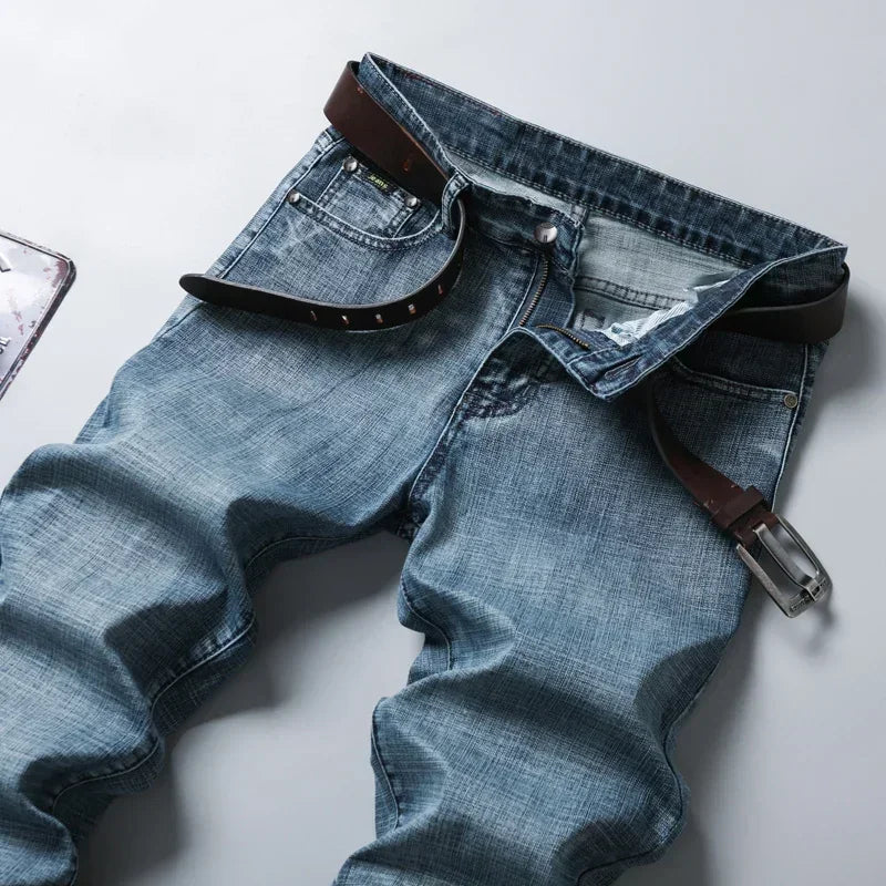 Mens High Quality Jeans Fashion Straight Denim Pants Men Classic Casual Jeans Male Plus Size Denim Trousers Ripped Jeans 28-40 - You Offer