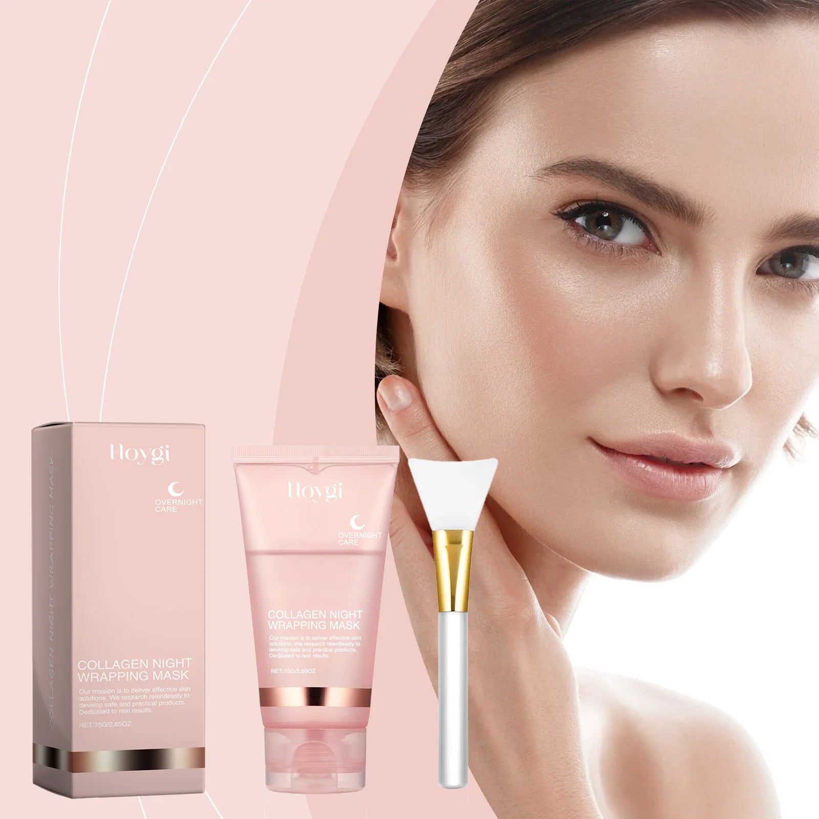 Collagen Peel-off Mask Deep Hydrating Firming Fade Fine Lines Shrink Pores Brightening Overnight Wrapping Mask Face Skin Care