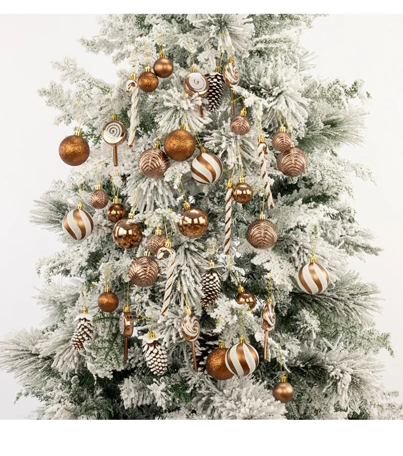 29/40/50pcs Silver Red Special-shaped Christmas Ball Ornaments Christmas Tree Party Decoration Christmas Spheres Pendant New