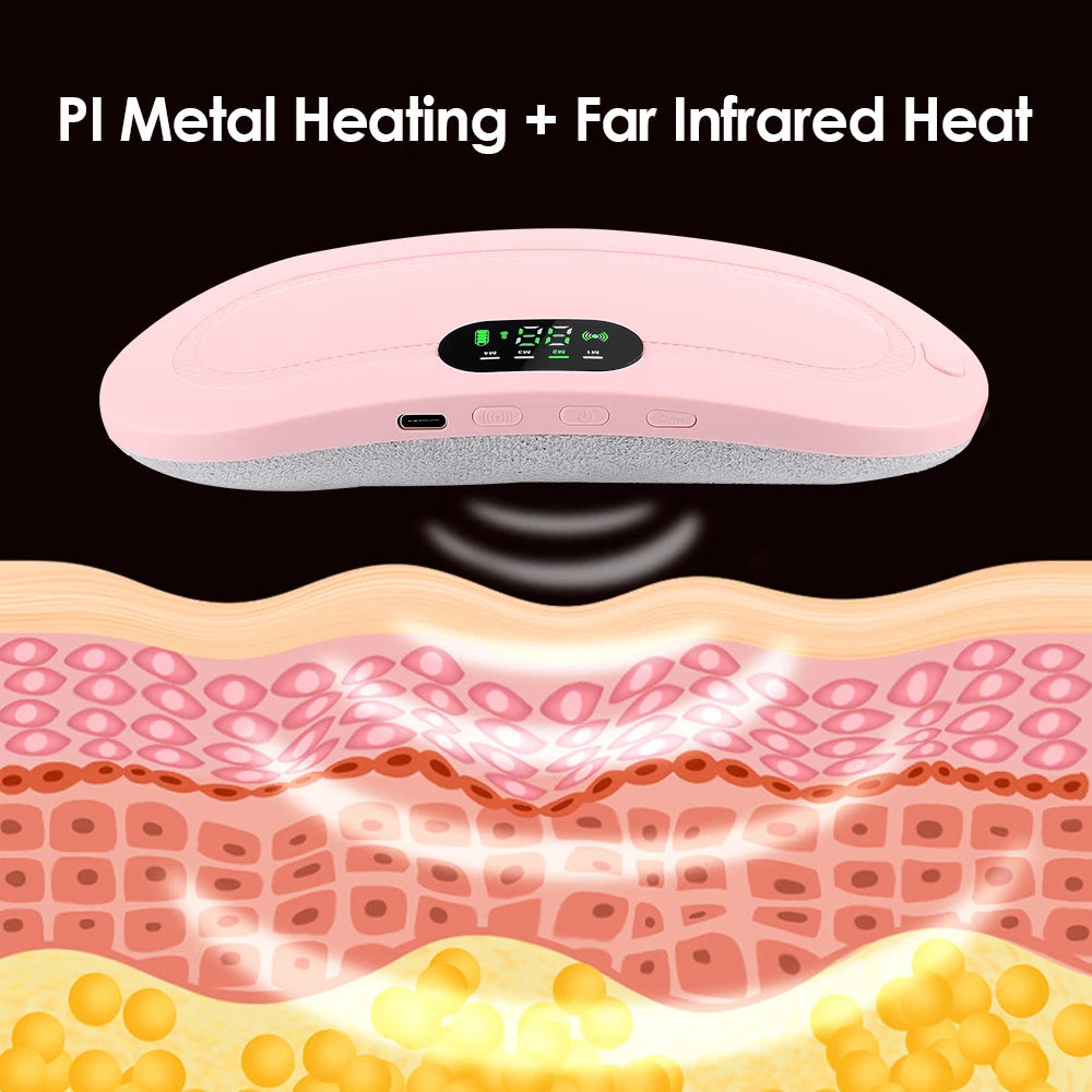 Electric Period Cramp Massager Vibrating Heating Belt for Menstrual Waist Stomach Abdominal Warm Palace Belt - You Offer