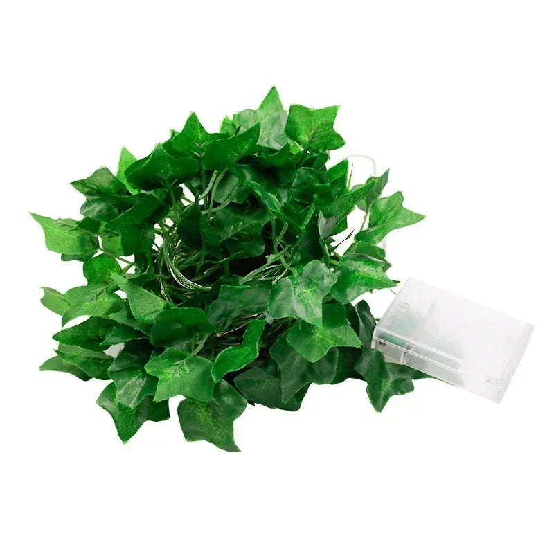 Vine Hanging Garland String Light Artificial Lvy LED StringLight for Bedroom Party Garden Wall Room Battery Powered
