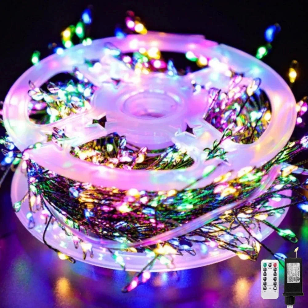 LED Firecracker String Lights Remote Control Halloween Garland EU/US DC Power Fairy Light for Wedding Party Christmas Decoration