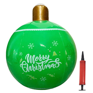60cm Giant Inflatable Christmas Ball with Lights Remote Control Giant Luminous Inflatable Christmas Ball Outdoor Christmas Decor