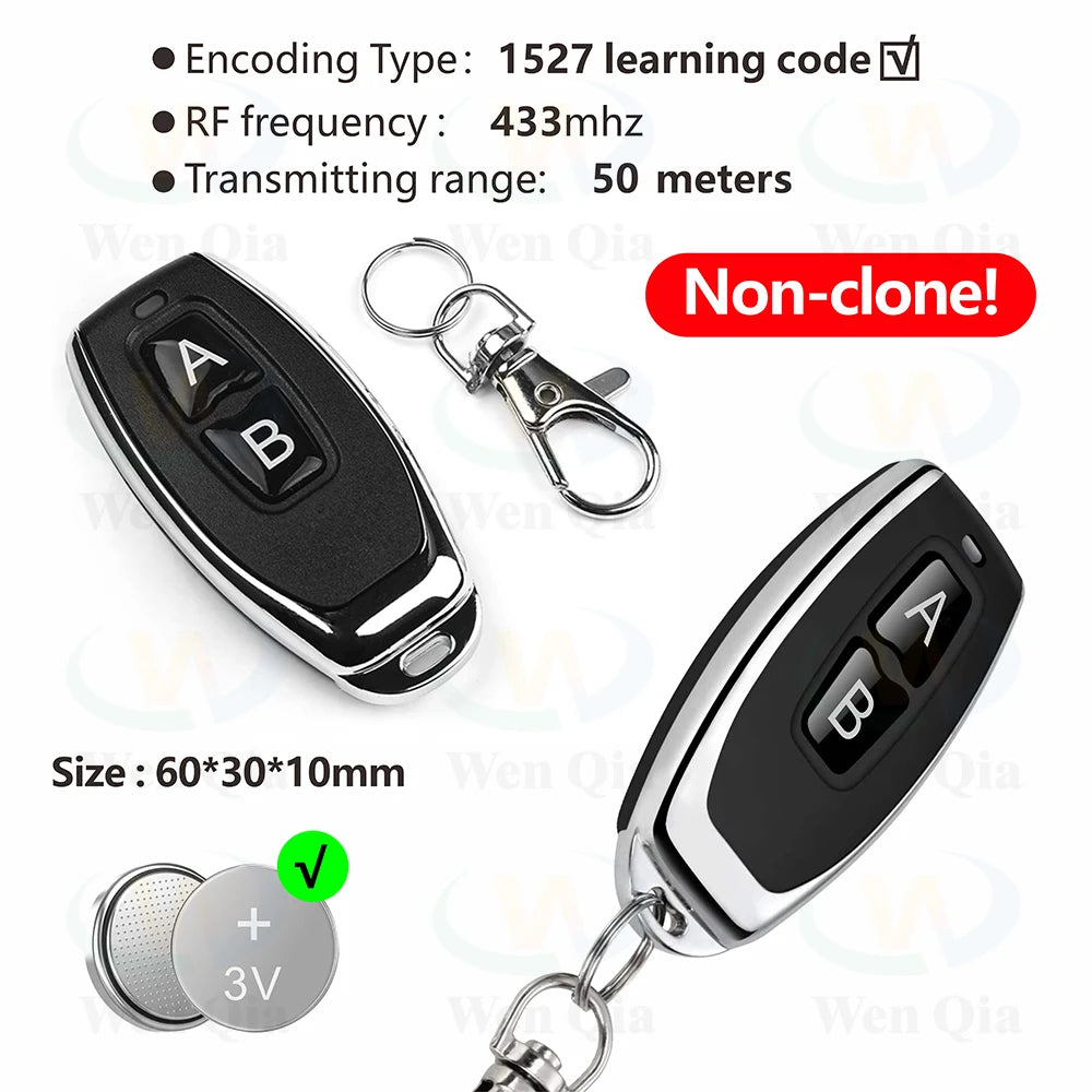 433MHz Universal Wireless Remote Control Switch 2 CH,AC 110V 220V RF Relay Receiver,for Light/Fan/Motor/Garage Door Opener etc