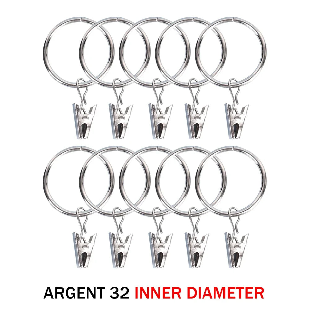 10-50pcs Metal Curtain Rod Clip Drapery Rings Hooks Retro Bathroom Decorative Hat Towel Hats Hanging Clamps Shower Curtain Clips
