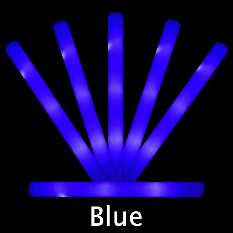 1-50PCS LED Glow Sticks Bulk Colorful RGB Glow Foam Stick light Stick Cheer Tube Dark Light for Concerts Birthday Wedding Party