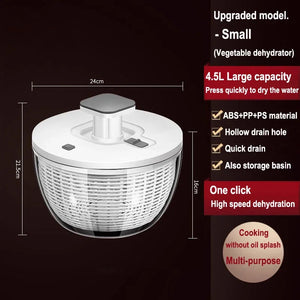 Salad Spinner Electric/Manual Vegetable Dehydrator Multifunction Food Fruit Dryer Quick Drying Drain Basket Kitchen Accessories