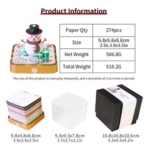 Desk Time Piece Calendar 2026 Desk Calendar With Light 3D Tear-away Calendar Paper Carving Art Memo Pad Notepad Christmas