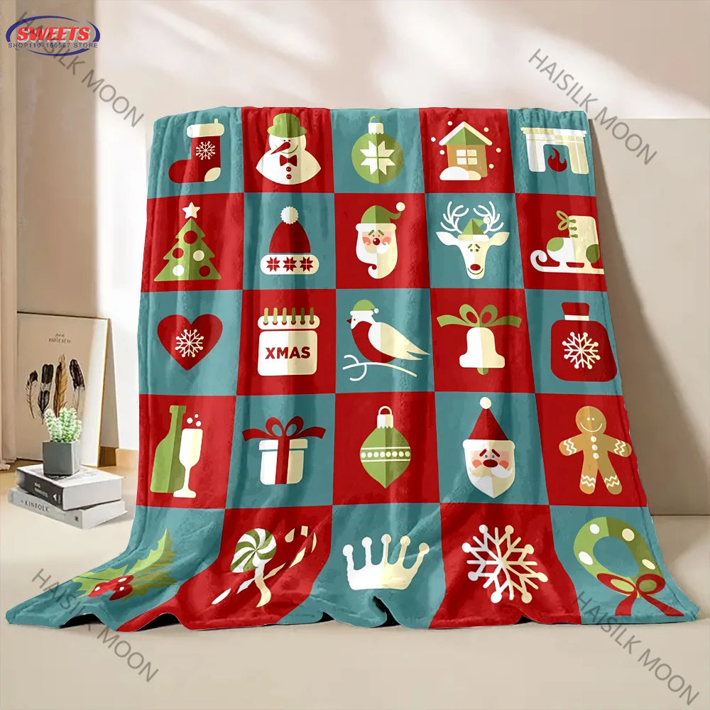 2025 New Christmas Theme Blanket Warm Soft Comfortable Home Travel Blanket Sofa Bedding Cover Blanket Christmas Gift for Friend