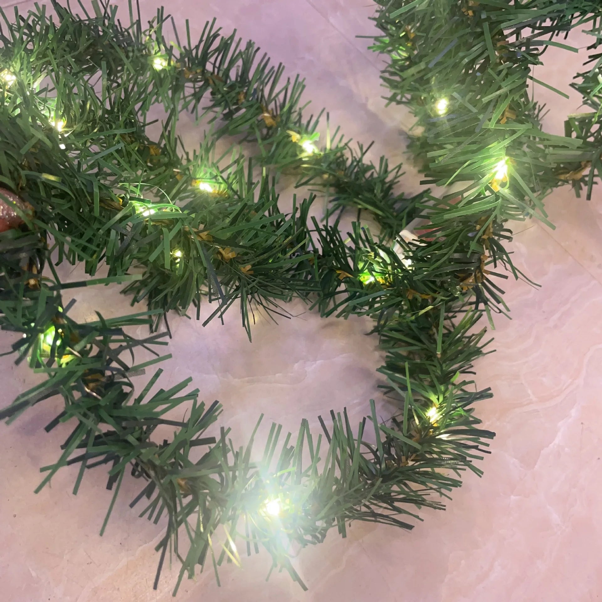 Christmas Atmosphere Rattan Warm Light Diy Wall Mounted Christmas Tree Holiday Atmosphere Decorative Light Window Hanging Light